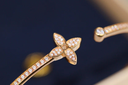 [ORA]IDYLLE PINK GOLD OPEN BRACELET DIAMOND PAVED