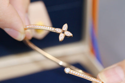 [ORA]IDYLLE PINK GOLD OPEN BRACELET DIAMOND PAVED