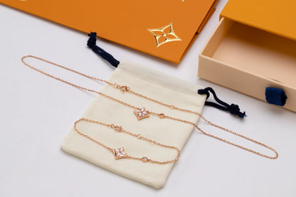 [ORA]STAR PINK MOP 1 DIAMOND PINK GOLD NECKLACE