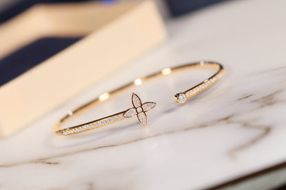 [ORA]IDYLLE GOLD OPEN BRACELET DIAMOND PAVED