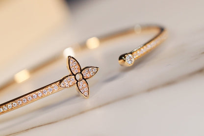 [ORA]IDYLLE GOLD OPEN BRACELET DIAMOND PAVED