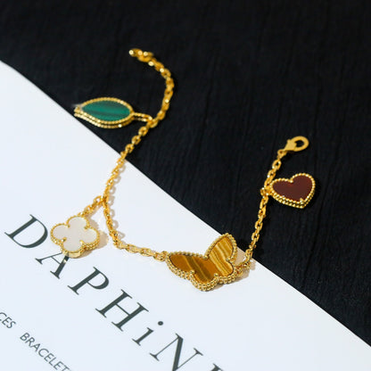 [ORA]LUCKY SPRING 5 MOTIF GOLD BRACELET