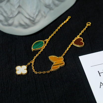 [ORA]LUCKY SPRING 5 MOTIF GOLD BRACELET
