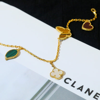 [ORA]LUCKY SPRING 5 MOTIF GOLD BRACELET