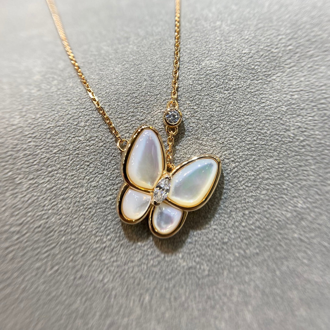 [ORA]BUTTERFLY MOP DIAMOND NECKLACE
