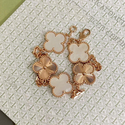 [ORA]CLOVER WHITE PEARL MOP 5 MOTIF BRACELET COLLECTION