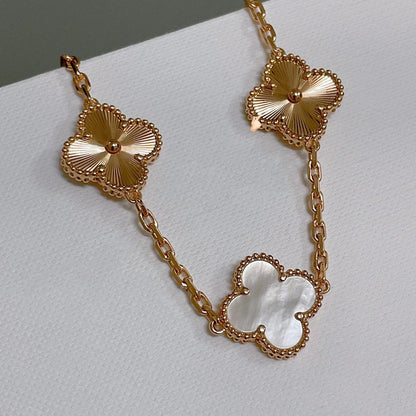[ORA]CLOVER WHITE PEARL MOP 5 MOTIF BRACELET COLLECTION