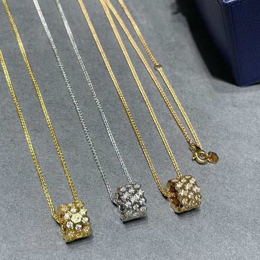 [ORA]BEE LOVE DIAMOND PAVED 3 ROW NECKLACE