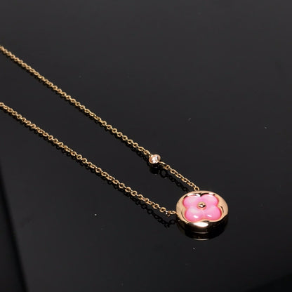 [ORA]COLOR BLOSSOM PINK MOP SUN GOLD NECKLACE