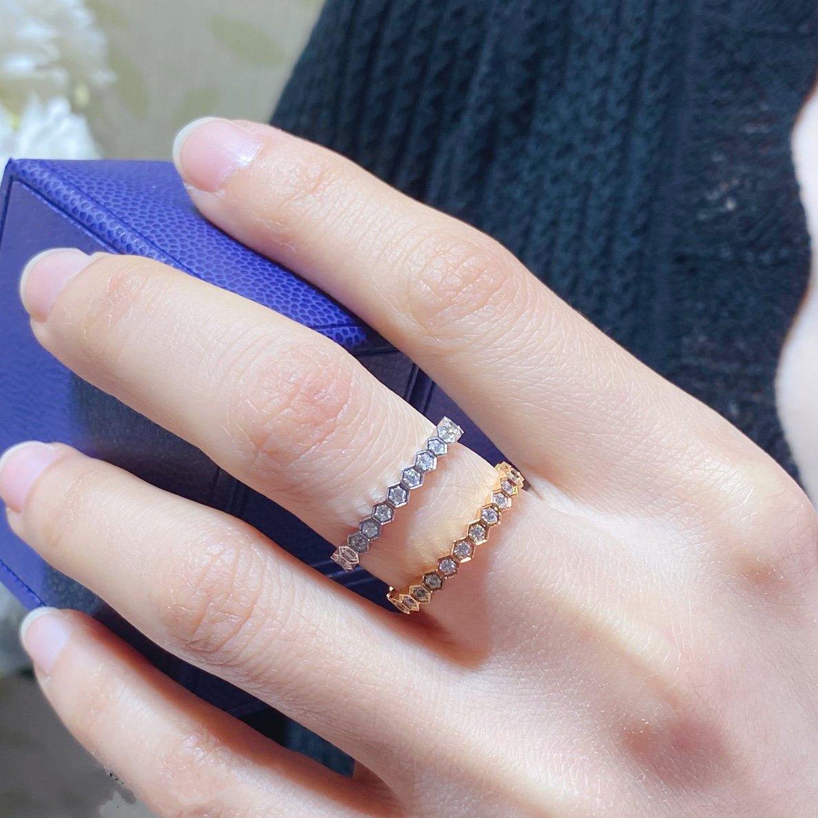[ORA]BEE LOVE DIAMOND PAVED SMALL RING
