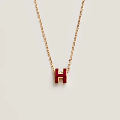 [ORA]HM CLIC RED ENAMEL GOLD NECKLACE
