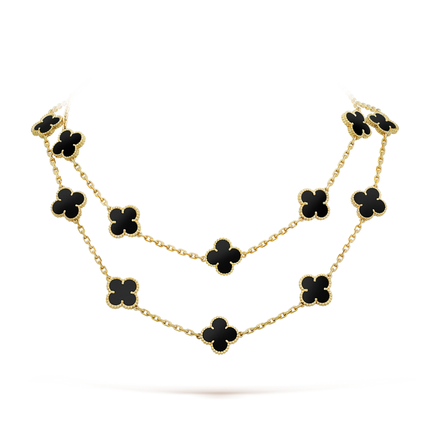 [ORA]CLOVER 20 MOTIFS ONYX NECKLACE