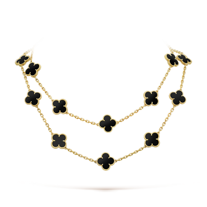 [ORA]CLOVER 20 MOTIFS ONYX NECKLACE