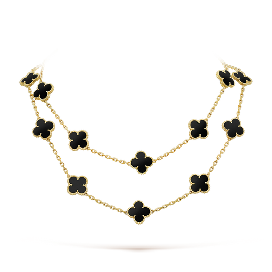 [ORA]CLOVER 20 MOTIFS ONYX NECKLACE