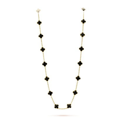 [ORA]CLOVER 20 MOTIFS ONYX NECKLACE