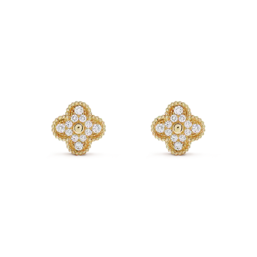 [ORA]CLOVER MEDIUM 1 MOTIFS FUll DIAMOND EARRINGS