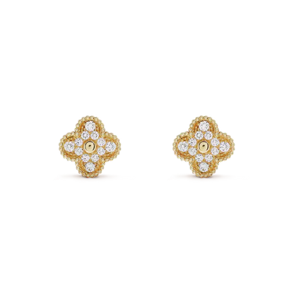 [ORA]CLOVER MEDIUM 1 MOTIFS FUll DIAMOND EARRINGS