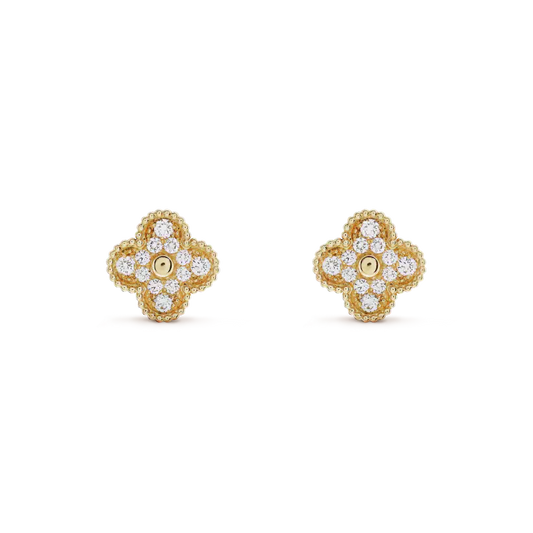 [ORA]CLOVER MEDIUM 1 MOTIFS FUll DIAMOND EARRINGS