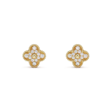 [ORA]CLOVER MEDIUM 1 MOTIV VOLL-DIAMANT-OHRRINGE