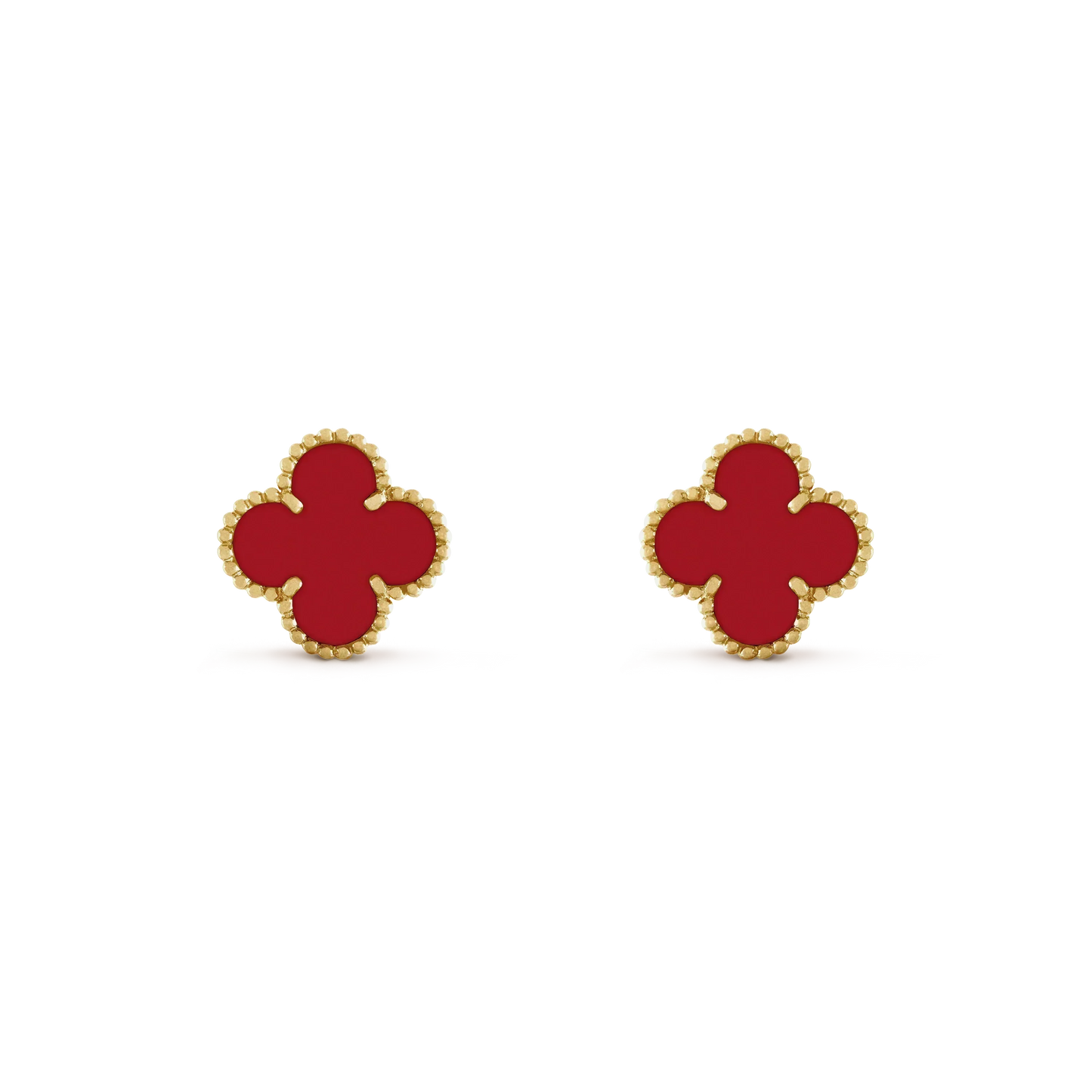 [ORA]CLOVER MINI 9.5MM CARNELIAN EARRINGS