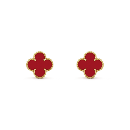 [ORA]CLOVER MINI 9.5MM CARNELIAN EARRINGS