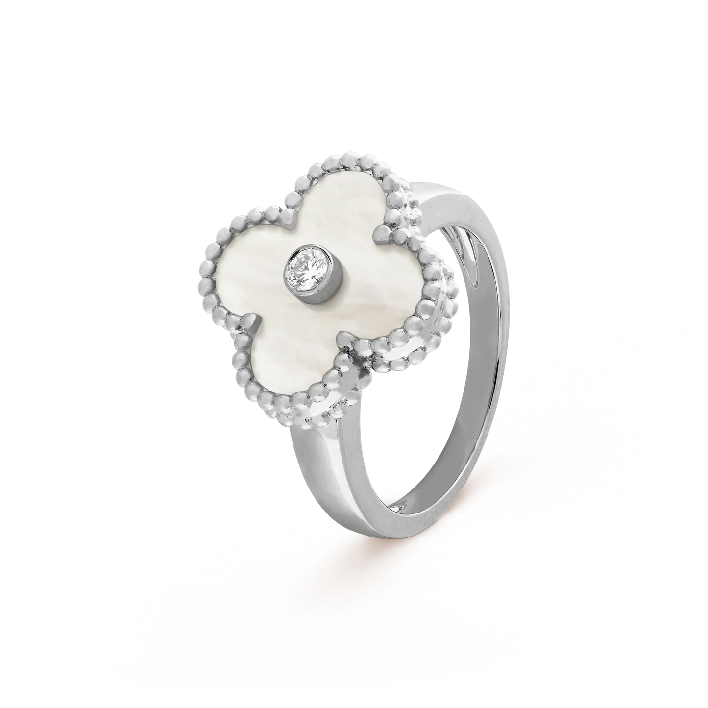 [ORA]CLOVER SILVER MOP DIAMOND RING