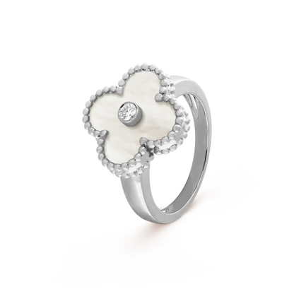 [ORA]CLOVER SILVER MOP DIAMOND RING