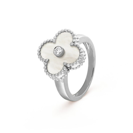 [ORA]CLOVER SILVER MOP DIAMOND RING