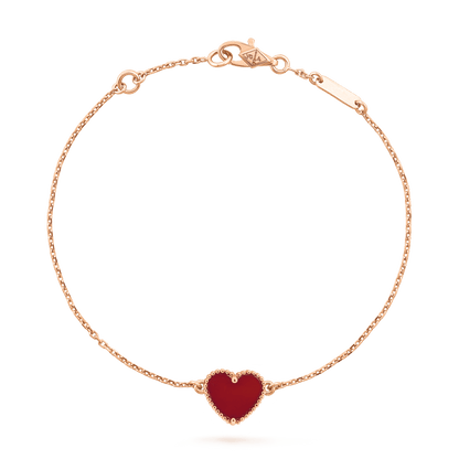 [ORA]HEART CARNELIAN PINK GOLD BRACELET