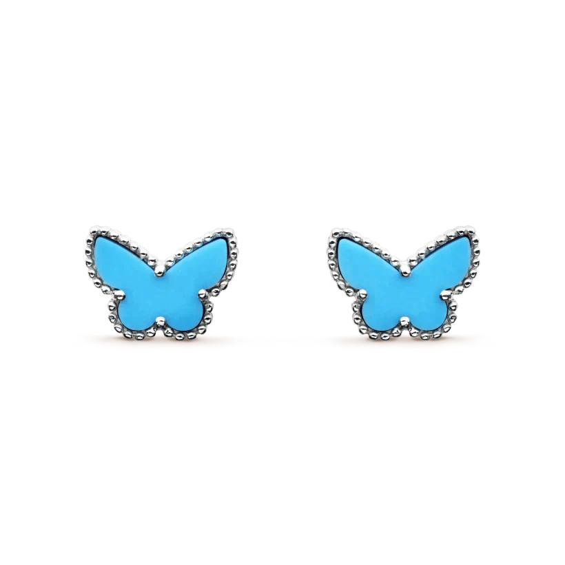 [ORA]BUTTERFLY TURQUOISE EARRINGS SILVER