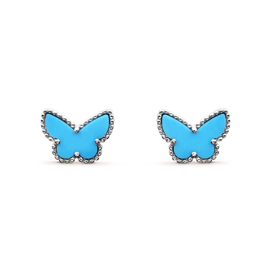[ORA]BUTTERFLY TURQUOISE EARRINGS SILVER