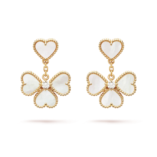 [ORA]CLOVER SWEET WHITE MOP EARRINGS