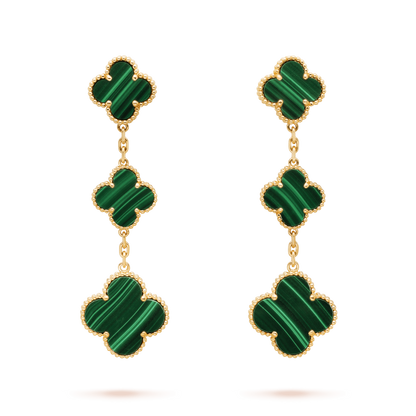 [ORA]CLOVER MALACHITE 3 MOTIFS GOLD