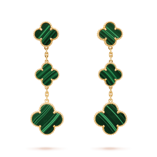 [ORA]CLOVER MALACHITE 3 MOTIFS GOLD