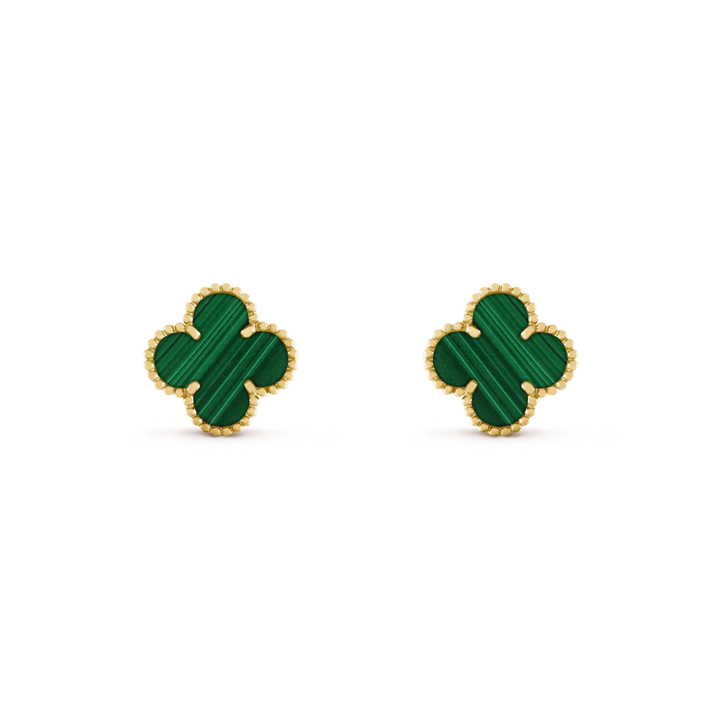 [ORA]CLOVER MEDIUM 1 MOTIFS MALACHITE  EARRINGS