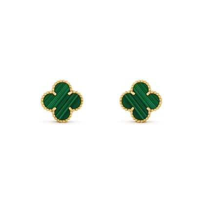 [ORA]CLOVER MEDIUM 1 MOTIFS MALACHITE  EARRINGS