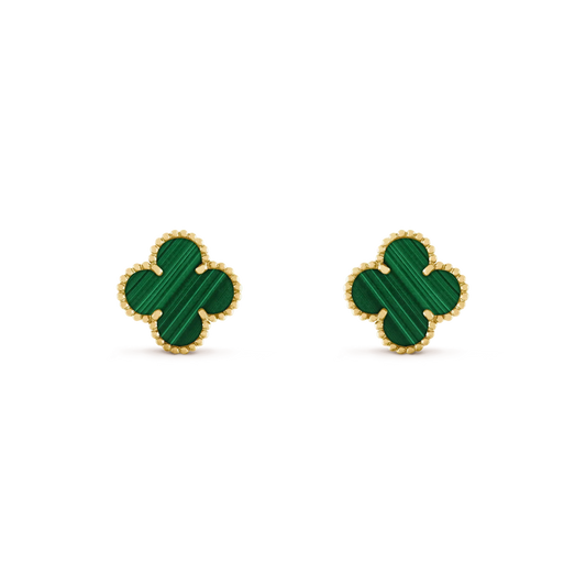 [ORA]CLOVER MEDIUM 1 MOTIFS MALACHITE  EARRINGS
