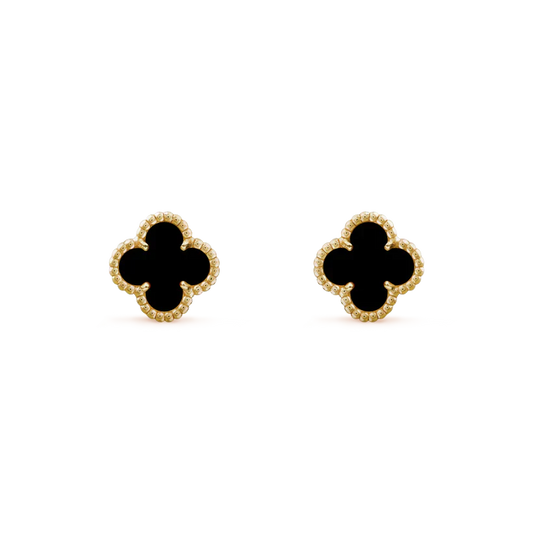 [ORA]CLOVER MINI 9.5MM BLACK MOP EARRINGS
