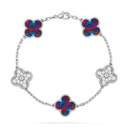 [ORA]CLOVER 5 MOTIF COLOR GEMSTONES BRACELET COLLECTION