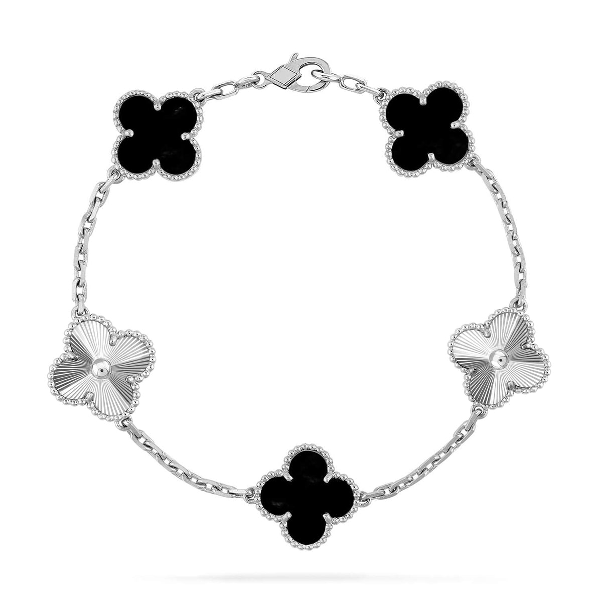 [ORA] CLOVER 5 MOTIF ONYXS BRACELET COLLECTION