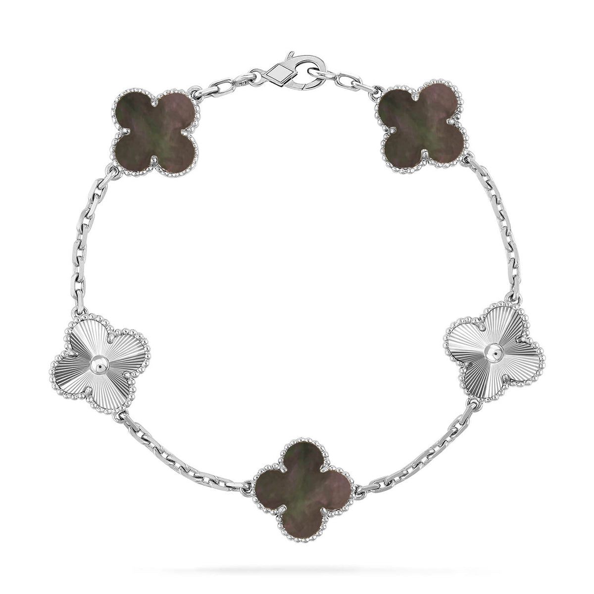 [ORA] CLOVER 5 MOTIF GRAY MOP BRACELET COLLECTION