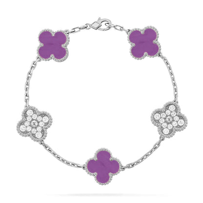 [ORA] CLOVER 5 MOTIF VIOLET BRACELET COLLECTION