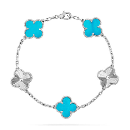 [ORA] CLOVER 5 MOTIF TURQUOISE BRACELET COLLECTION