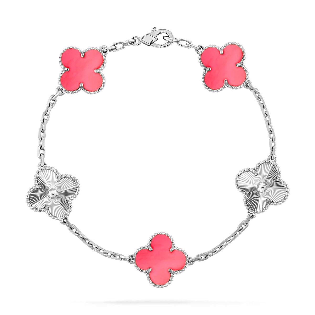 [ORA] CLOVER 5 MOTIFS  PINK MOP BRACELET COLLECTION