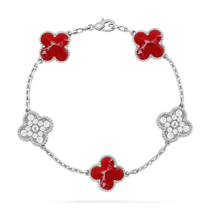 [ORA]CLOVER 5 MOTIF RED PATTERN BRACELET COLLECTION