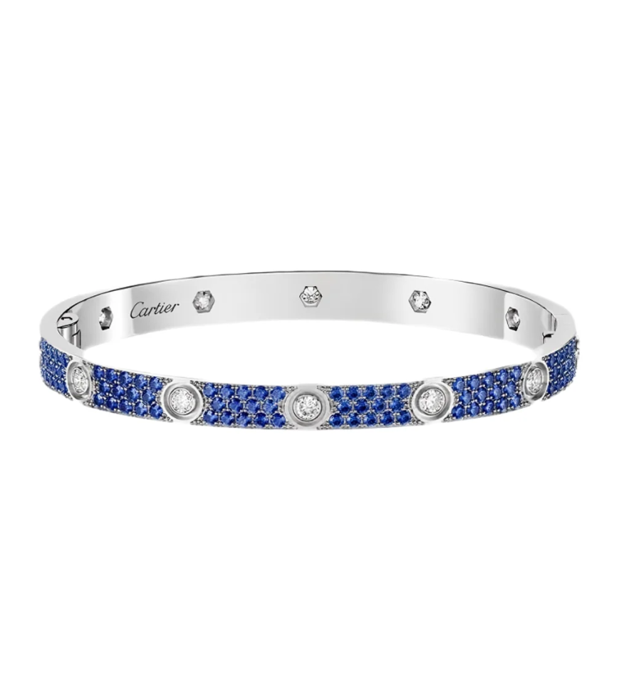 [ORA]2026 PAVE GEMSTONE LOVE BRACELET 6.1MM 10 DIAMONDS