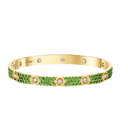 [ORA]2026 PAVE GEMSTONE LOVE BRACELET 6.1MM 10 DIAMONDS