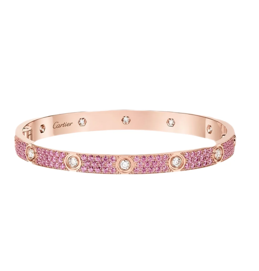 [ORA]2026 PAVE GEMSTONE LOVE BRACELET 6.1MM 10 DIAMONDS