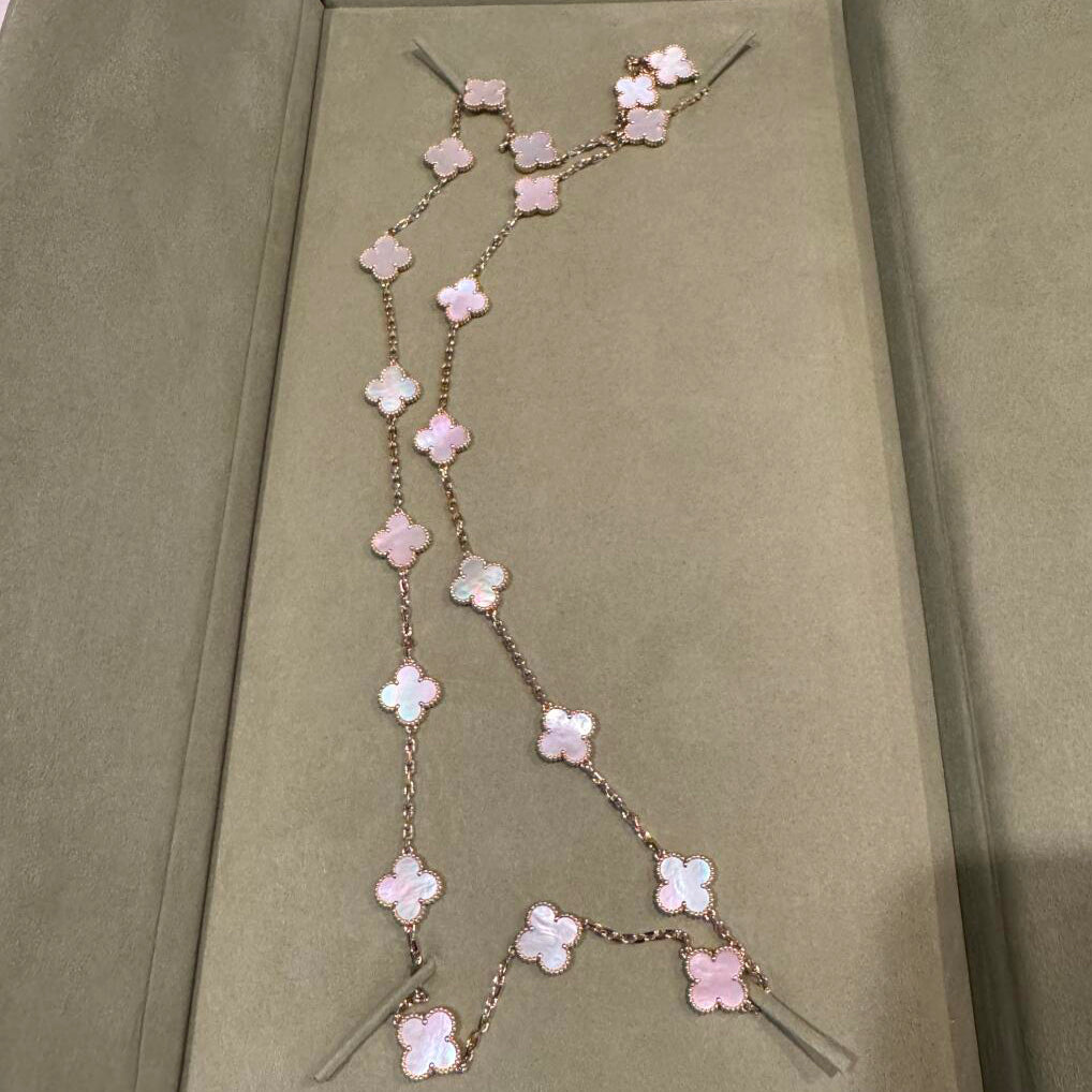 [ORA]CLOVER 20 MOTIFS PINK MOP NECKLACE