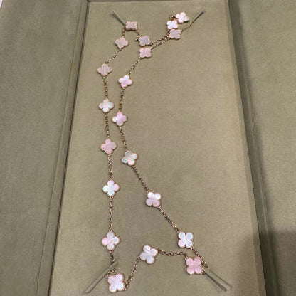 [ORA]CLOVER 20 MOTIFS PINK MOP NECKLACE